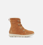 Load image into Gallery viewer, Side view of brown suede boot on white background.
