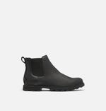 Load image into Gallery viewer, Side view of matte black leather boot on white background. It is a Chelsea boot and has no laces.
